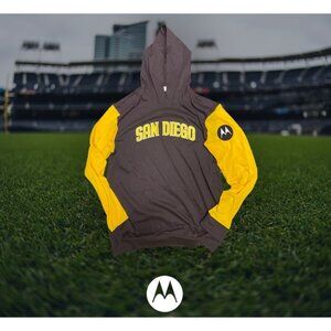 MLB San Diego Padres Lightweight Brown Gold Hoodie Promotional SGA Motorola XL